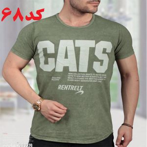 تیشرت مردانه CATS سنگشور سبز کد68