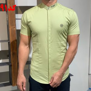 پیراهن آستین کوتاه مردانه qp سبز کد 91