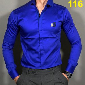 پیراهن آستین بلند مردانه رنگ آبی کد 116