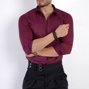 پیراهن ساده مردانه برند Dior رنگ زرشکی