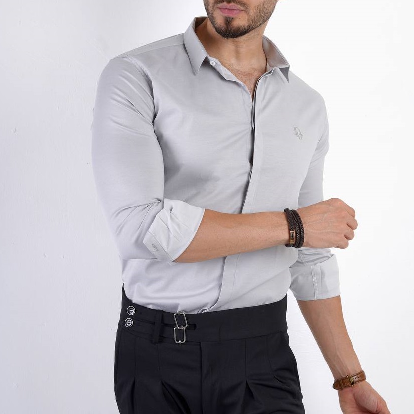 پیراهن ساده مردانه برند Dior رنگ طوسی