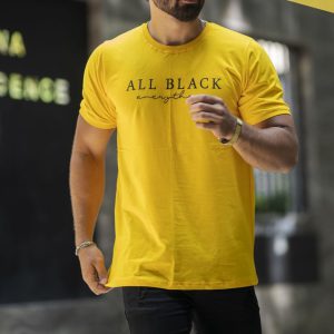 تیشرت مردانه ALL BLACK  رنگ زرد