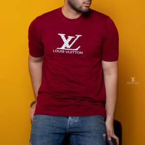 تیشرت مردانه  لویس ویتون Louis Vuitton رنگ زرشکی آسیتن کش