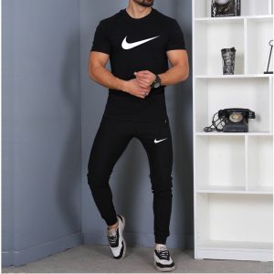 ست تیشرت و شلوار نایک وسط Nike آستین کوتاه رنگ مشکی